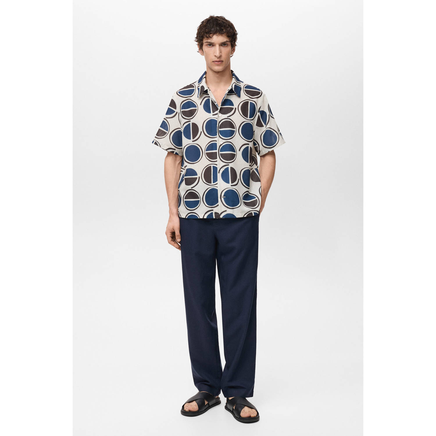 Mango Man casual overhemd ecru