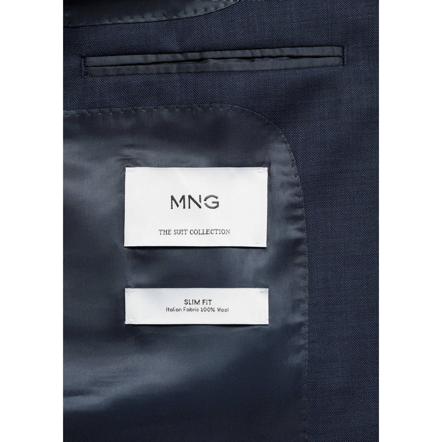 Mango Man wollen colbert donkerblauw
