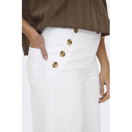 ONLY wide leg high waist casual broek wit afbeelding