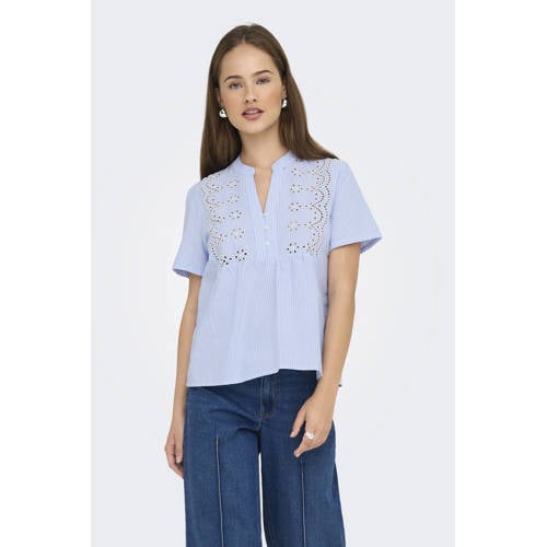 ONLY blousetop lichtblauw broderie afbeelding