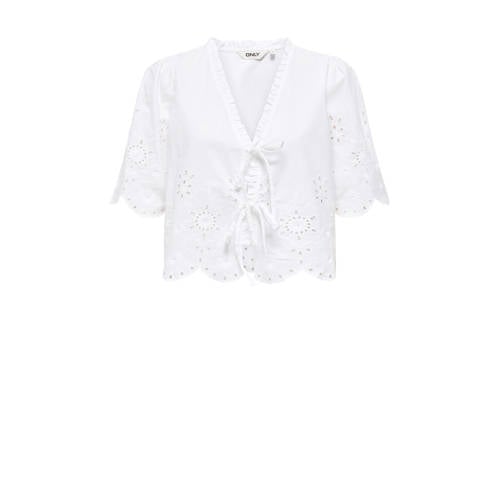 ONLY blousetop wit broderie afbeelding