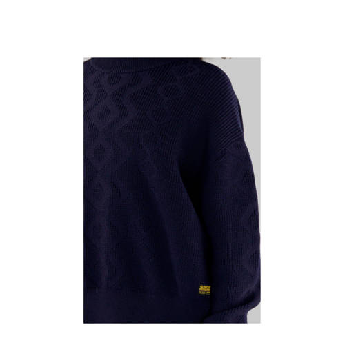 G-STAR wollen trui donkerblauw gebreid afbeelding