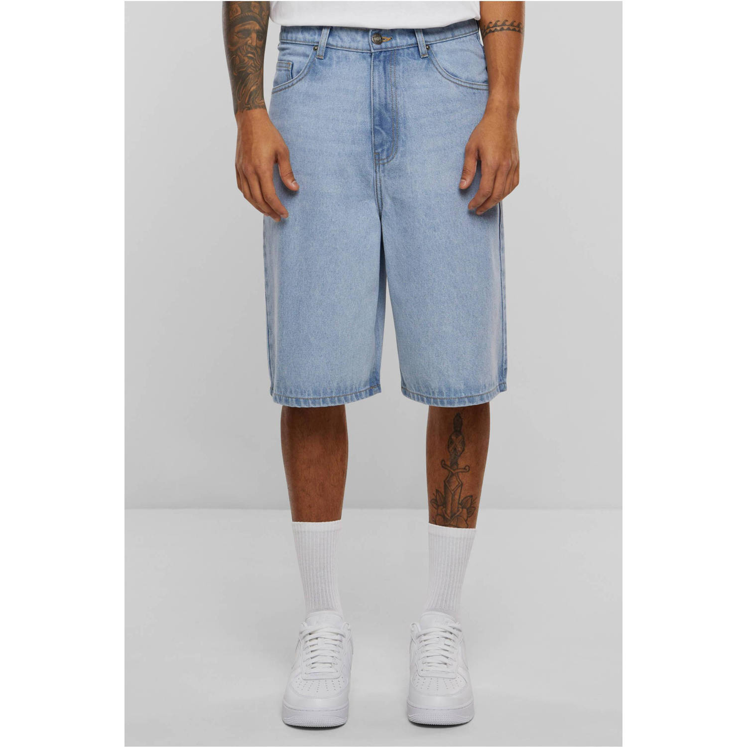 Urban Classics denim loose short light blue denim