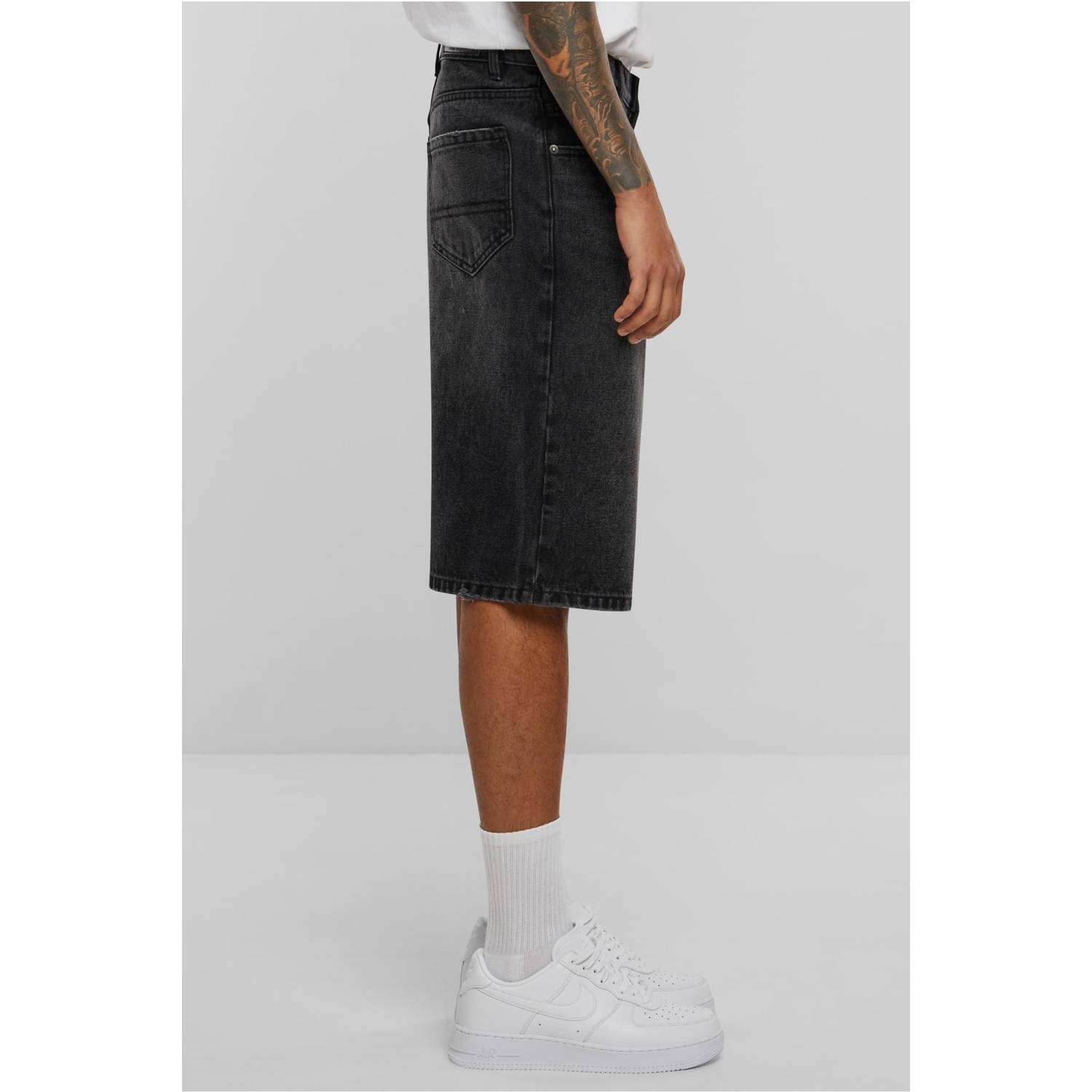 Urban Classics denim loose short zwart