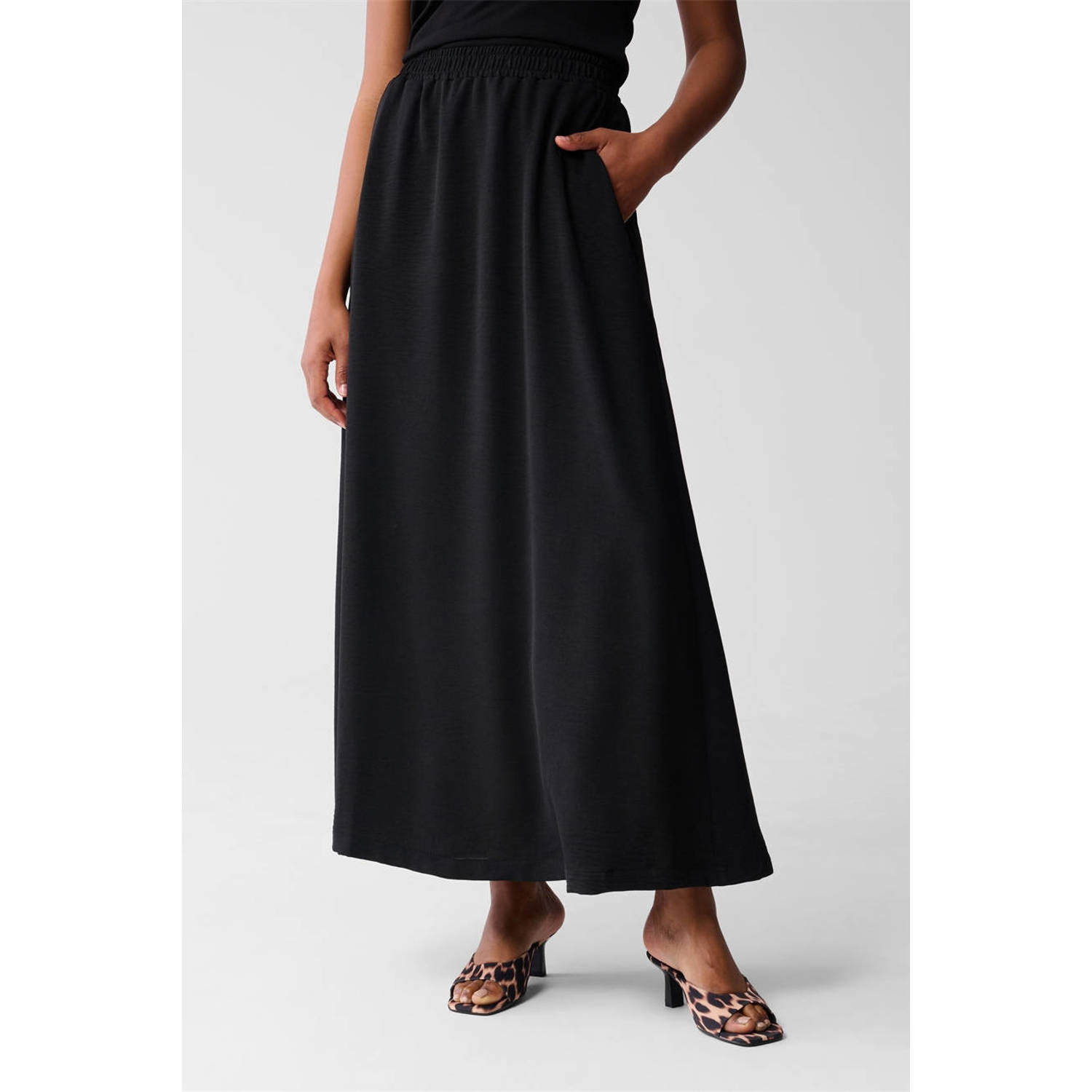Shoeby midi rok zwart