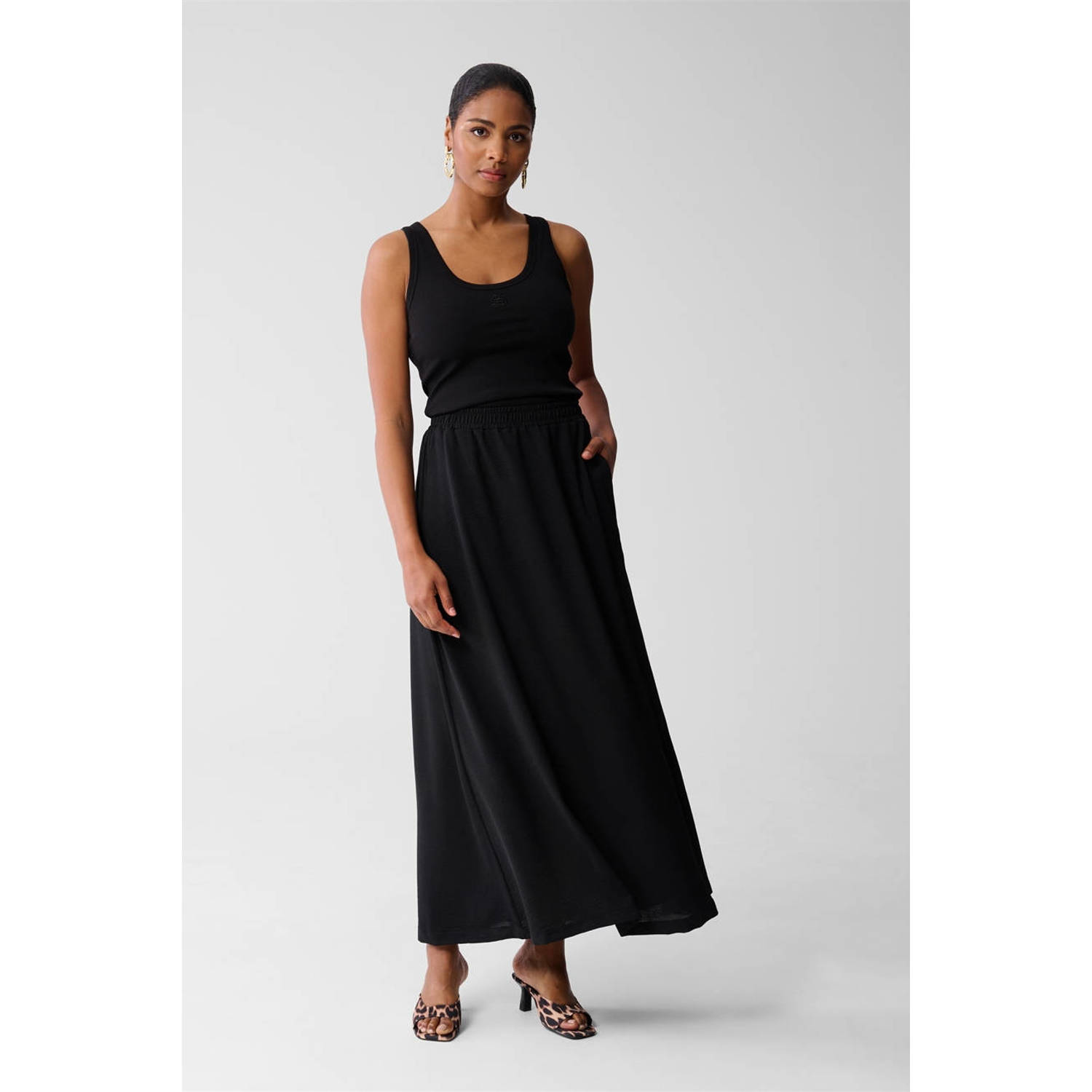 Shoeby midi rok zwart