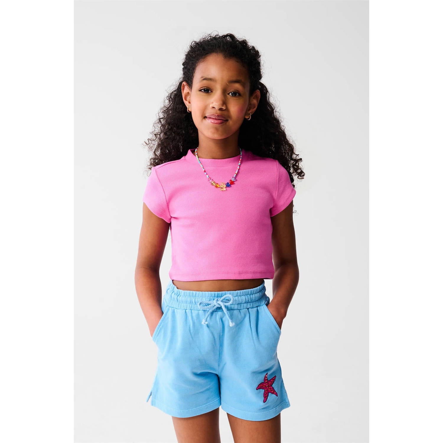 Shoeby T-shirt roze rib gebreid