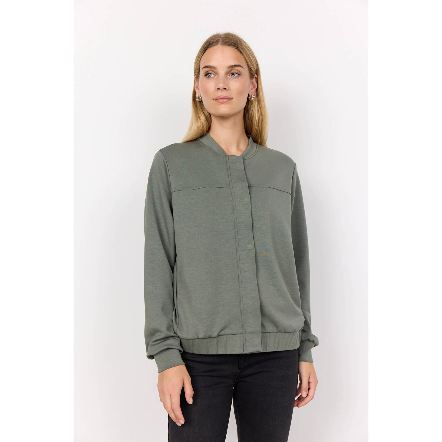 Soyaconcept Sweatjack met drukknoopsluiting model 'BANU'