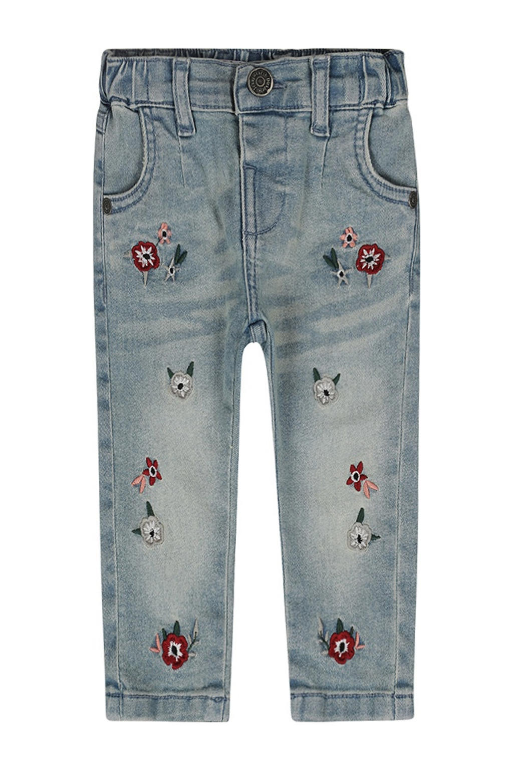 Blauwe meisjes Dirkje regular fit jeans van stretchdenim met loose fit