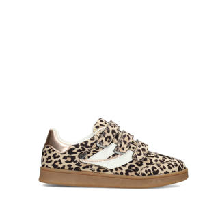 Billie  sneakers met panterprint beige/zwart