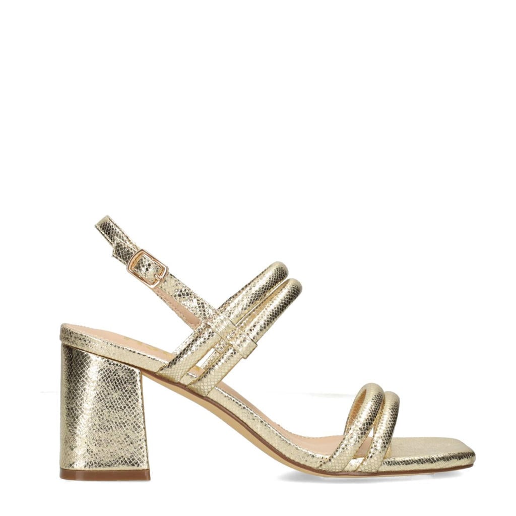 Gouden dames POSH by Poelman Nova sandalettes van synthetisch materiaal