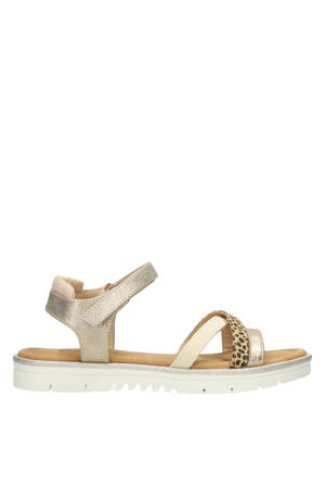 sandalen goud/dierenprint