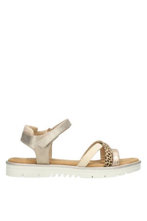 sandalen goud/dierenprint
