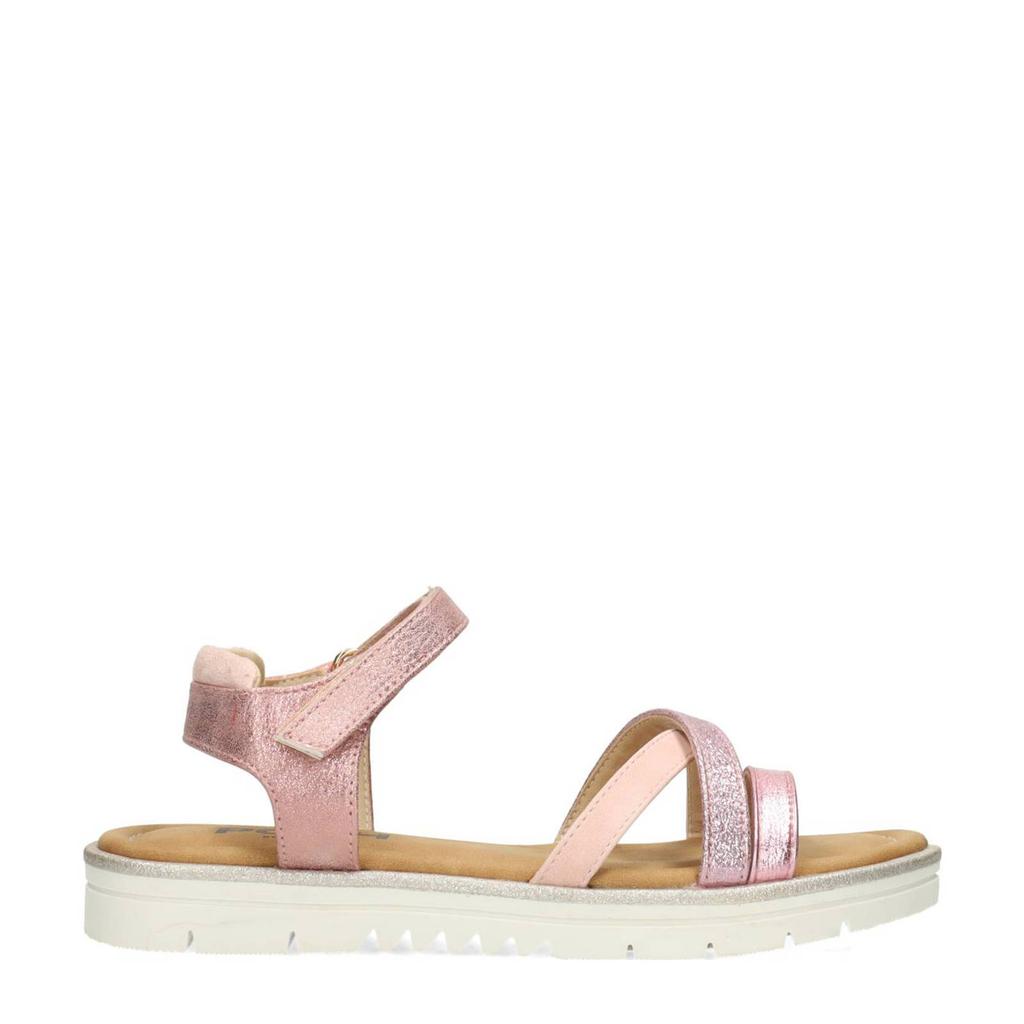 Roze meisjes POSH by Poelman sandalen glitter van imitatieleer/imitatiesude