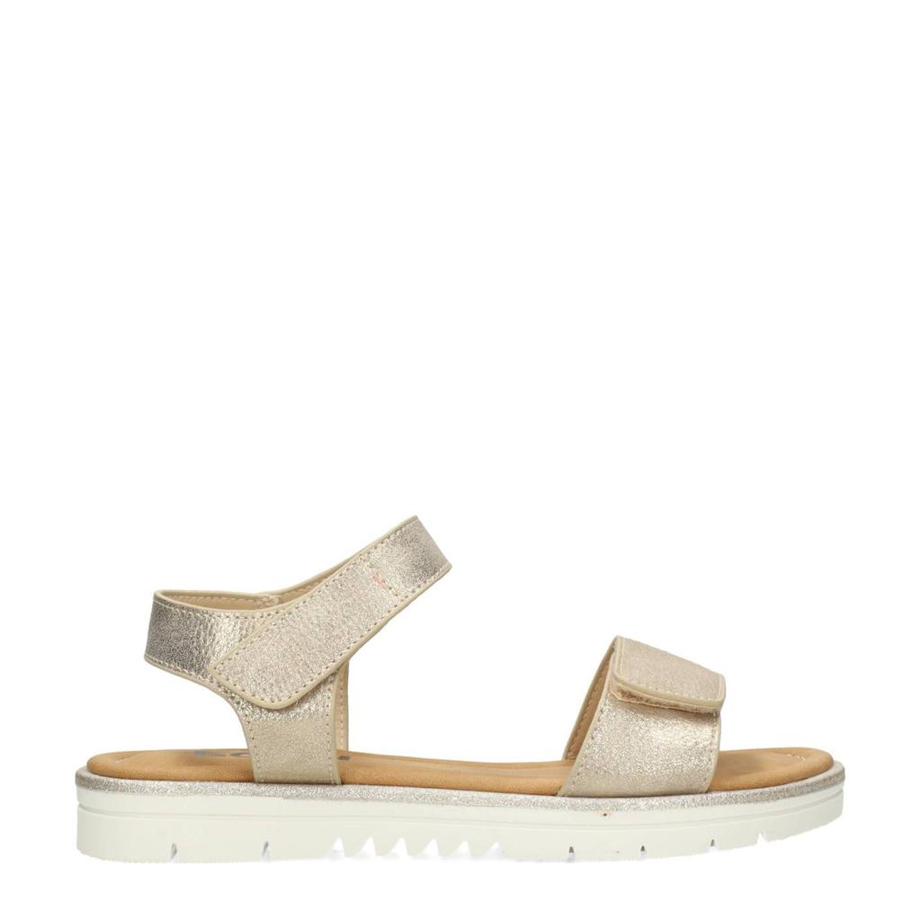 Gouden meisjes POSH by Poelman Nine sandalen van imitatieleer met klittenband