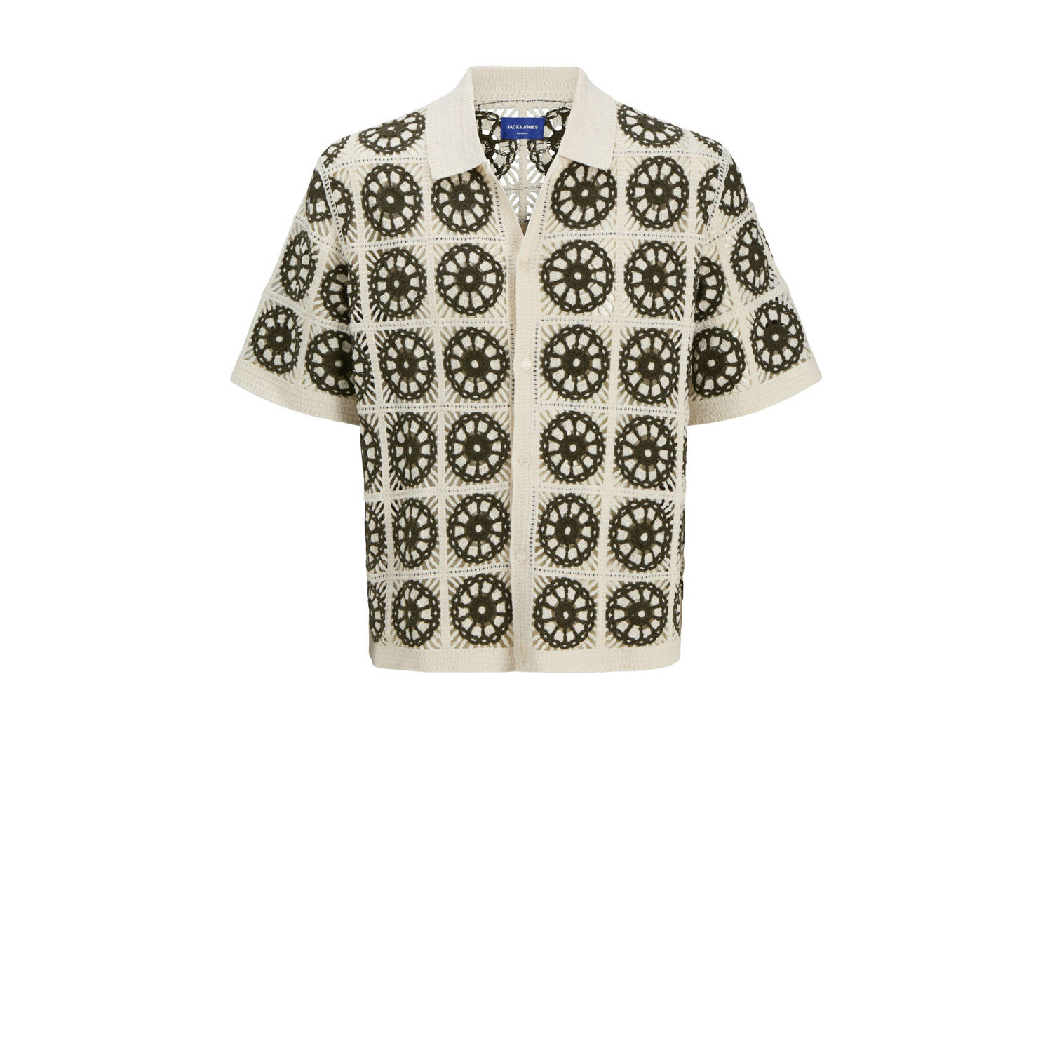 JACK & JONES ORIGINALS casual overhemd met ingebreid patroon multi