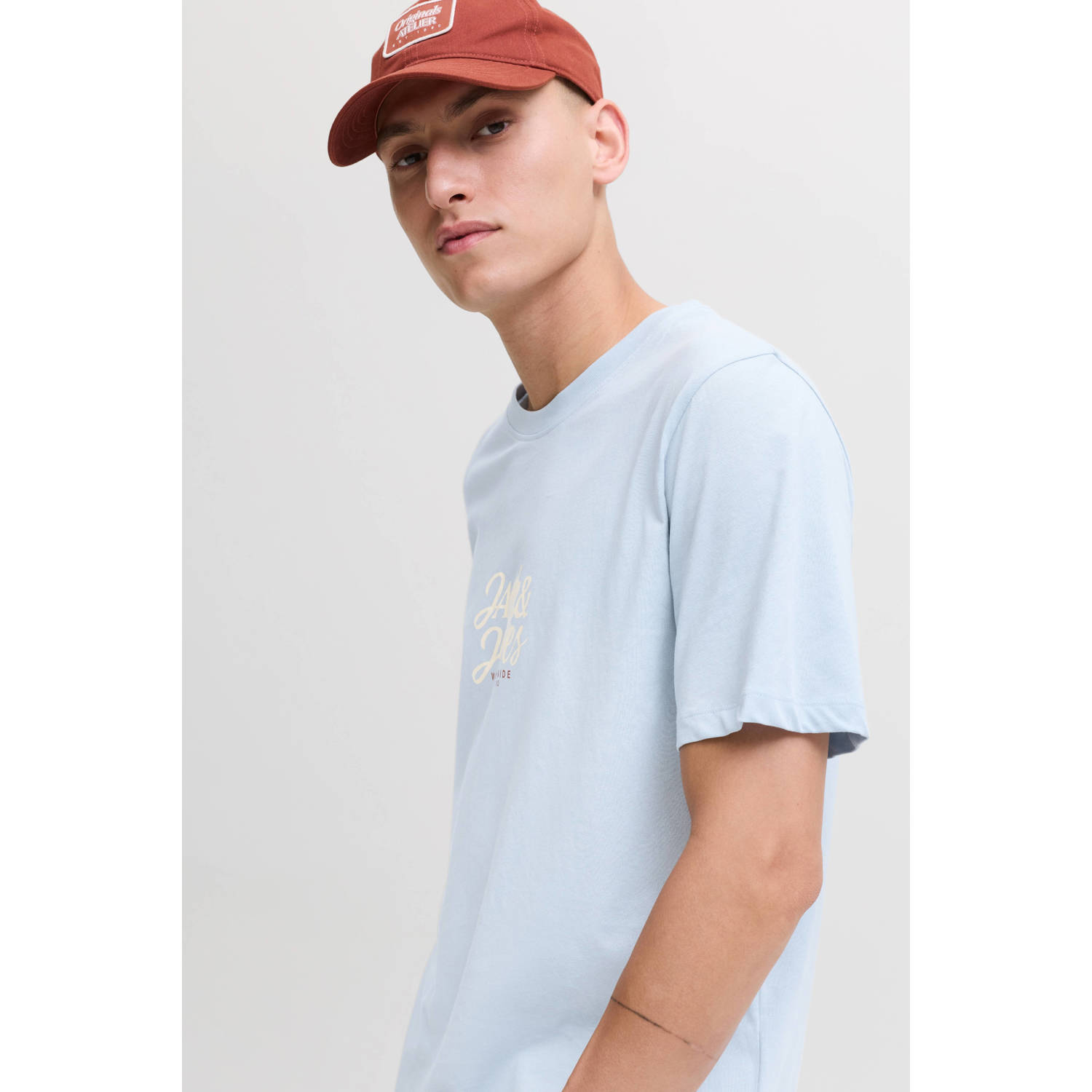 JACK & JONES ORIGINALS T-shirt lichtblauw