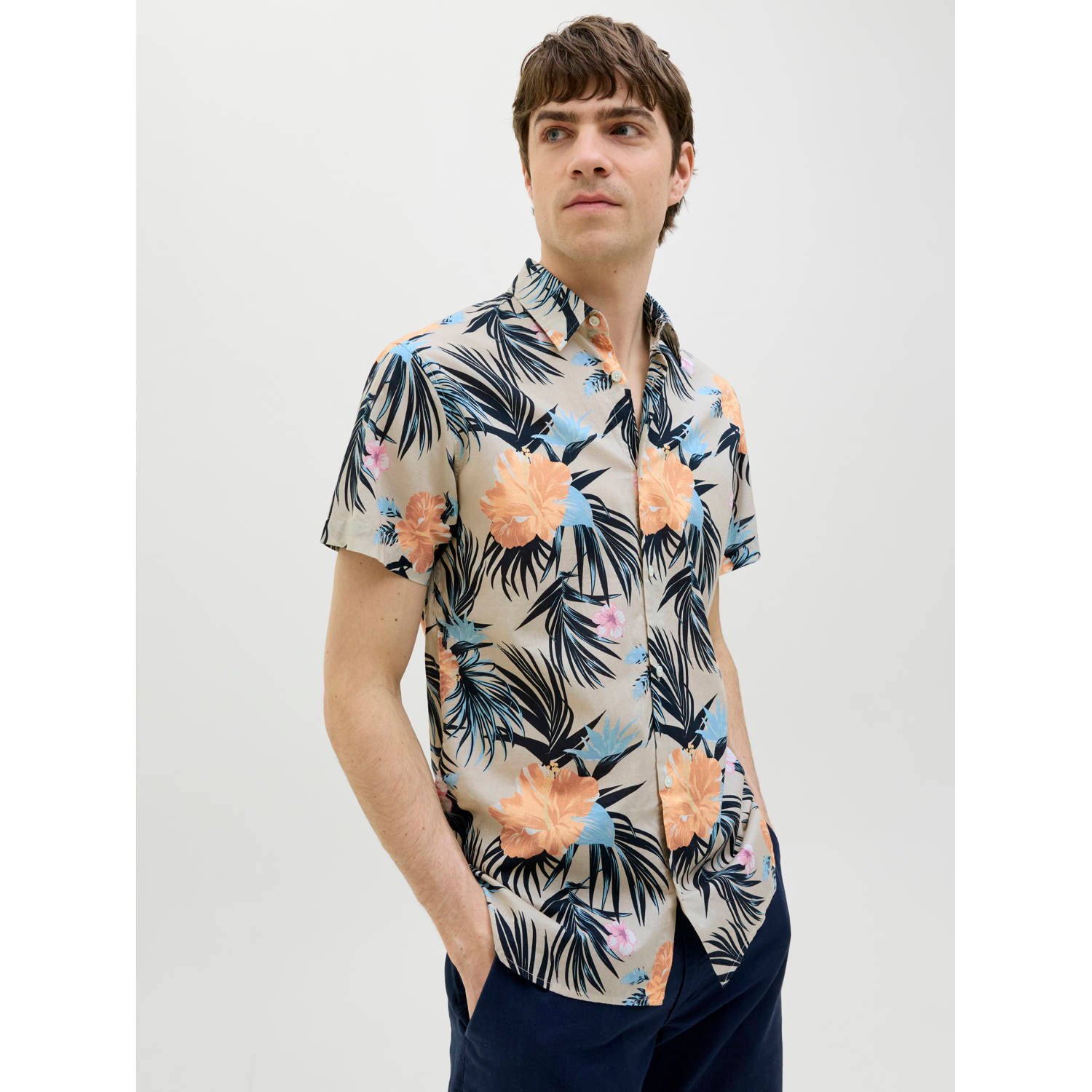 JJ REBEL casual overhemd ecru