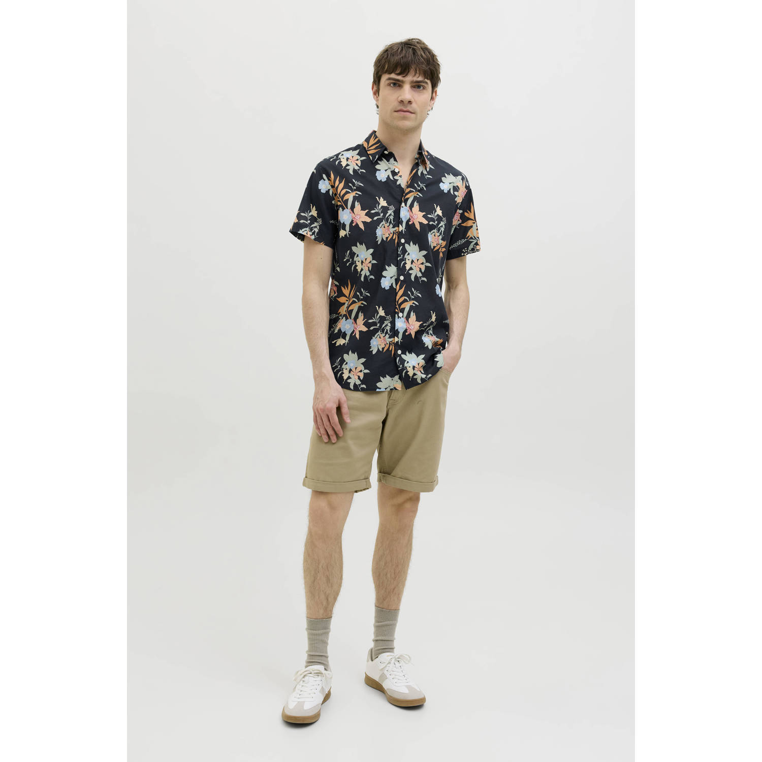 JJ REBEL casual overhemd donkerblauw