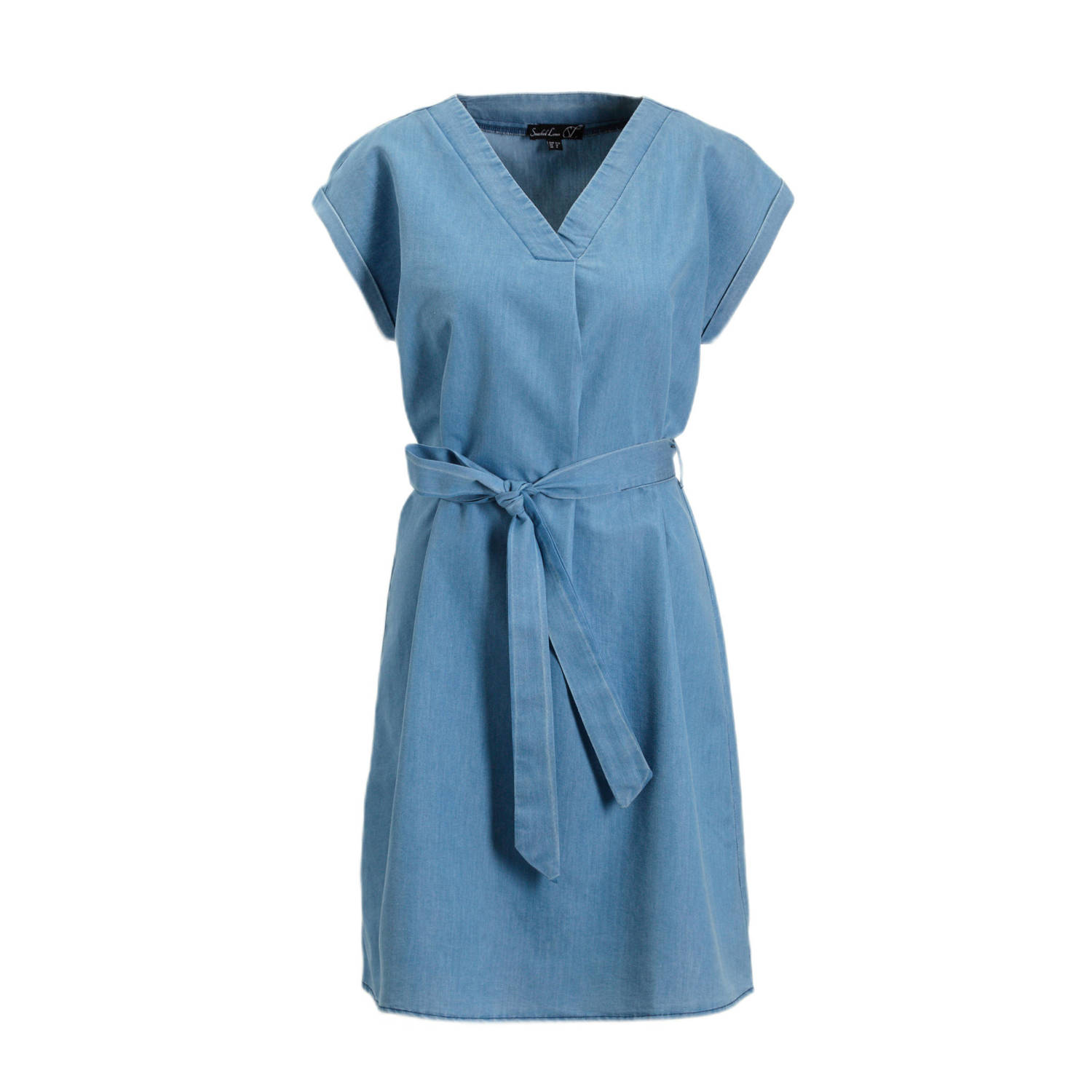 Smashed Lemon denim korte jurk medium blue denim