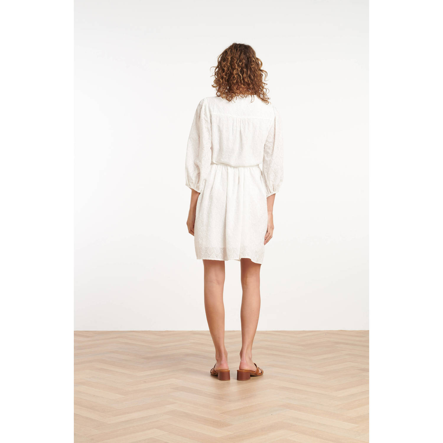 Smashed Lemon zomerjurk broderie wit