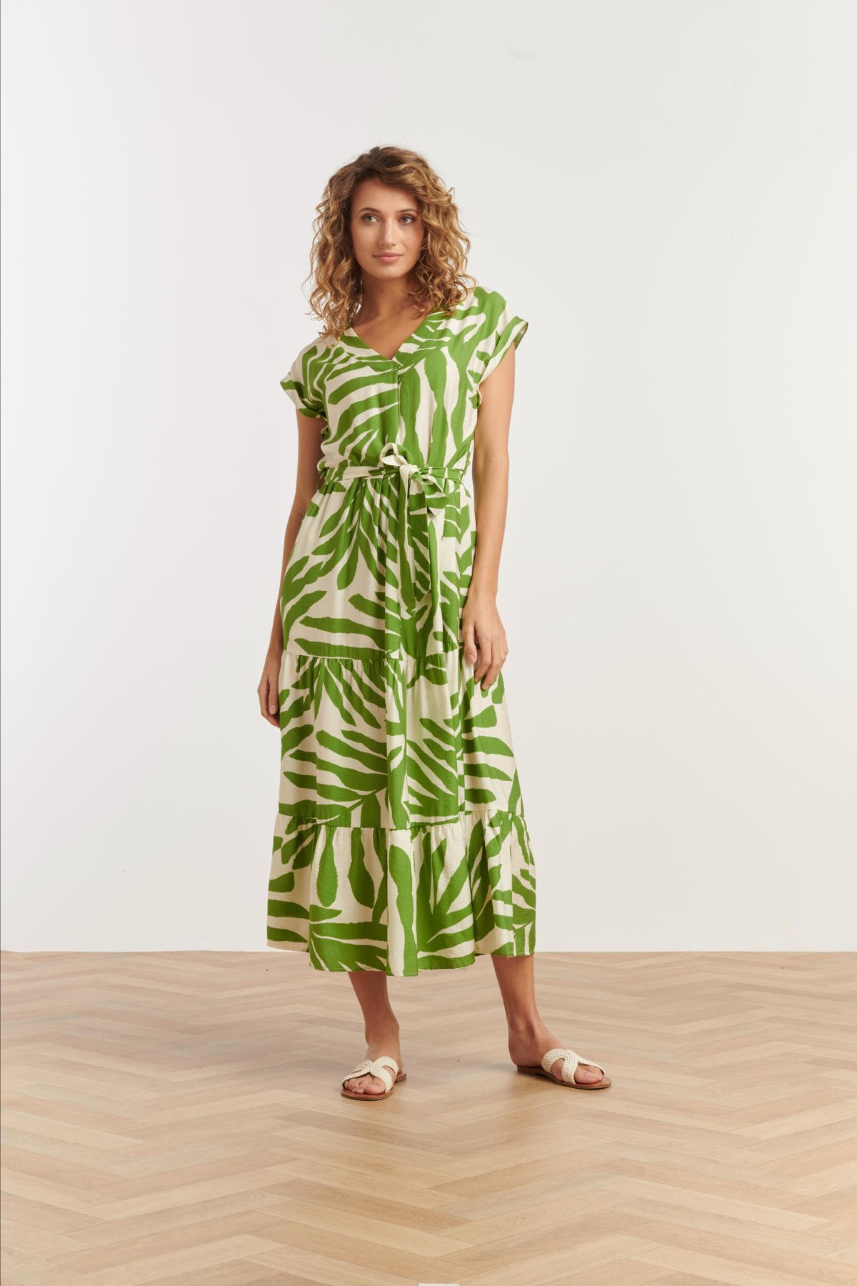 Smashed Lemon Groen Jurk Smashed Lemon Zomerjurk Groen Wehkamp