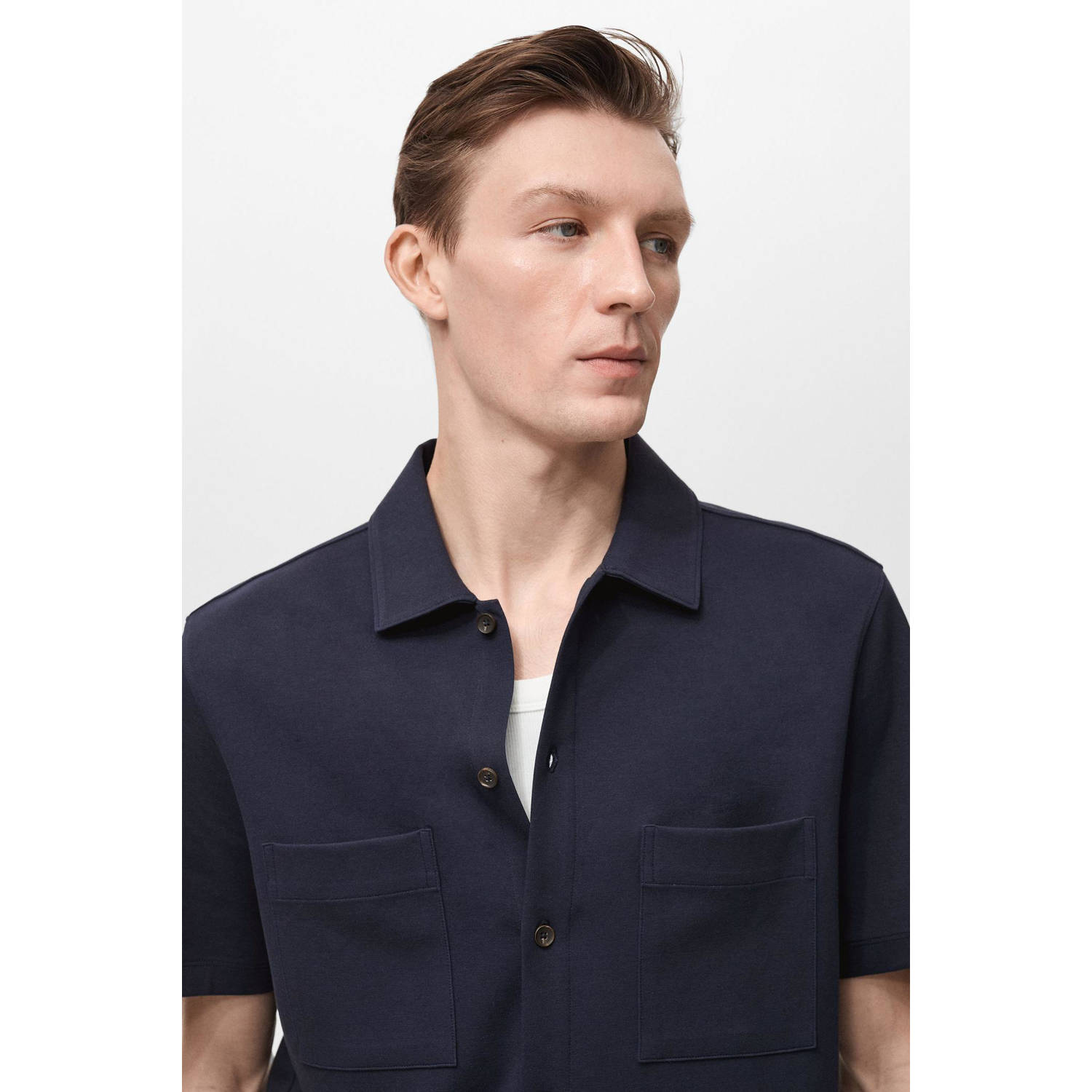 Mango Man regular overhemd marine