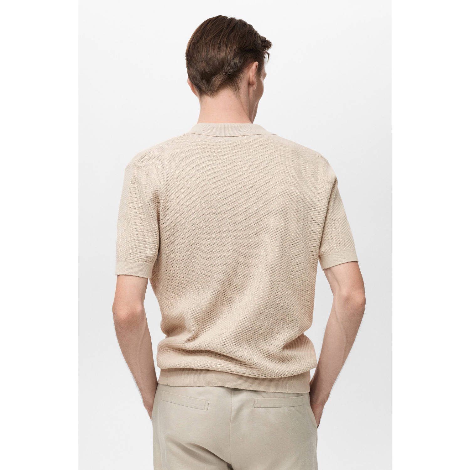 Mango Man casual overhemd beige