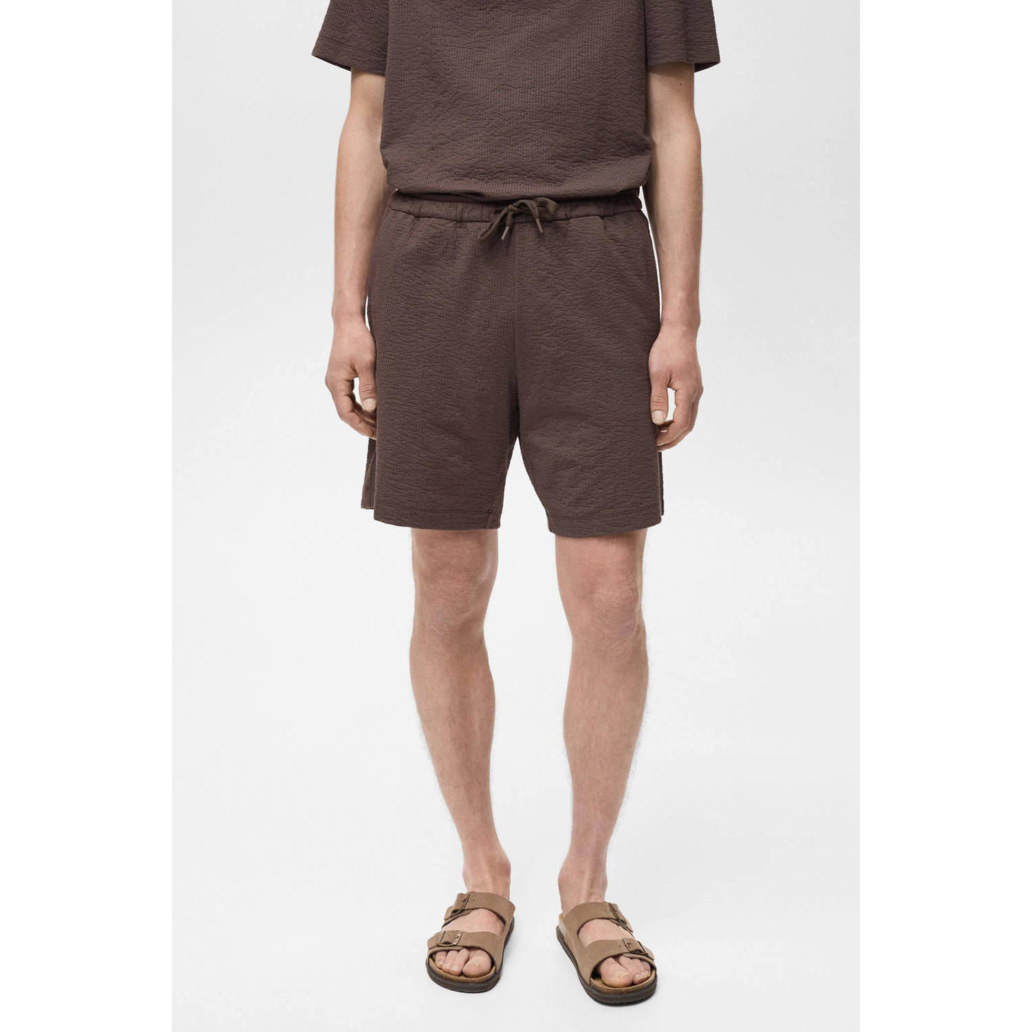 Mango Man straight casual short donkerbruin