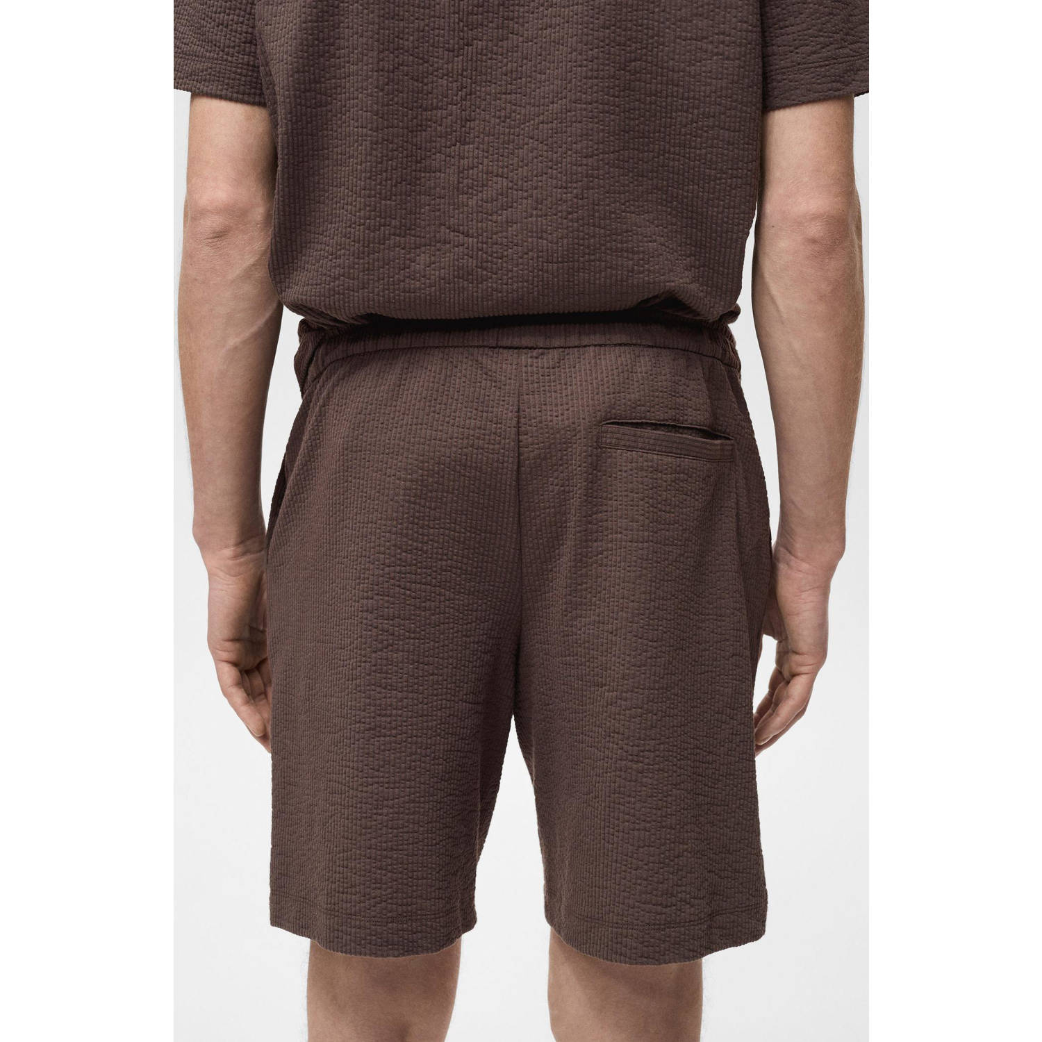 Mango Man straight casual short donkerbruin