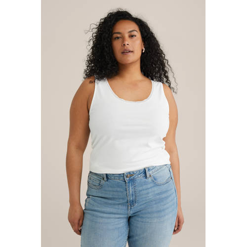 WE Fashion Curve singlet wit afbeelding