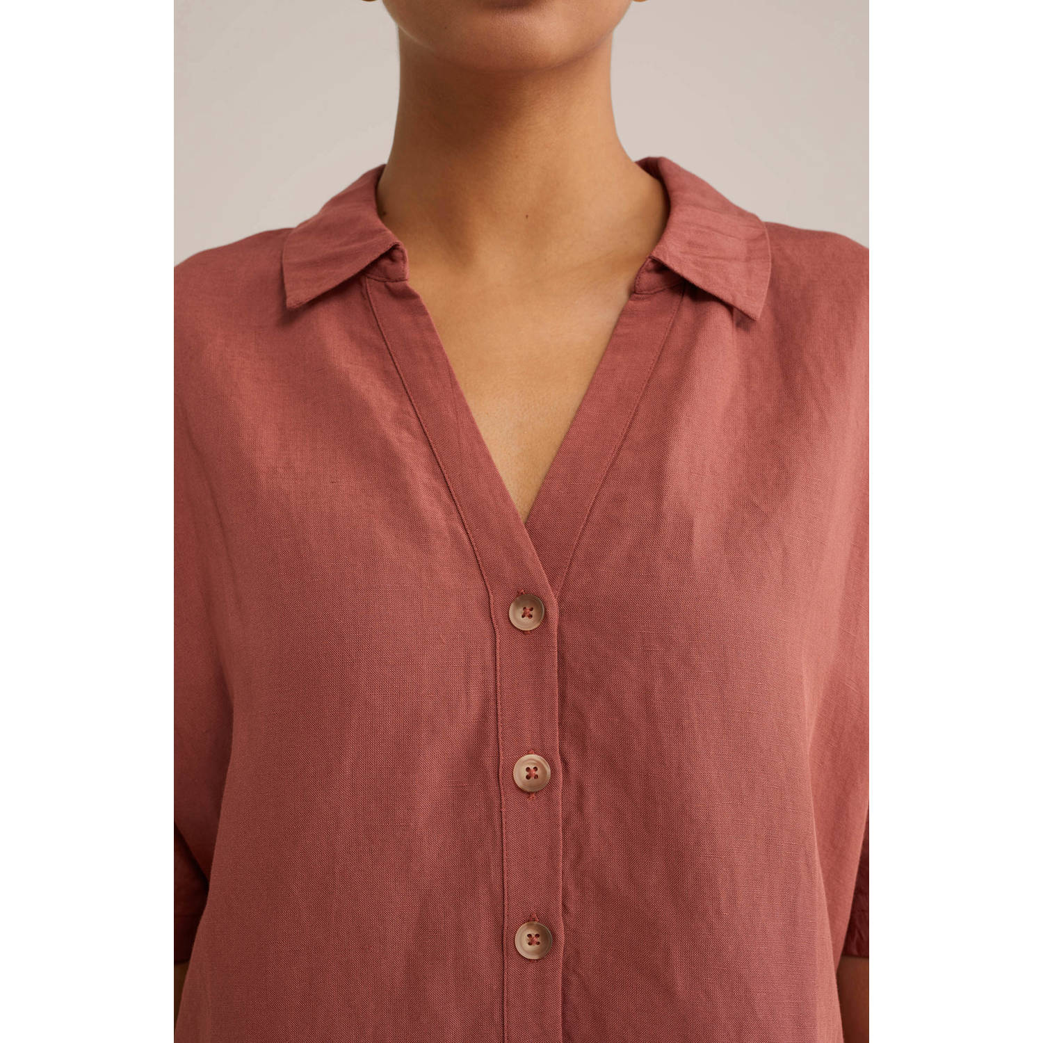 WE Fashion linnen blouse rood