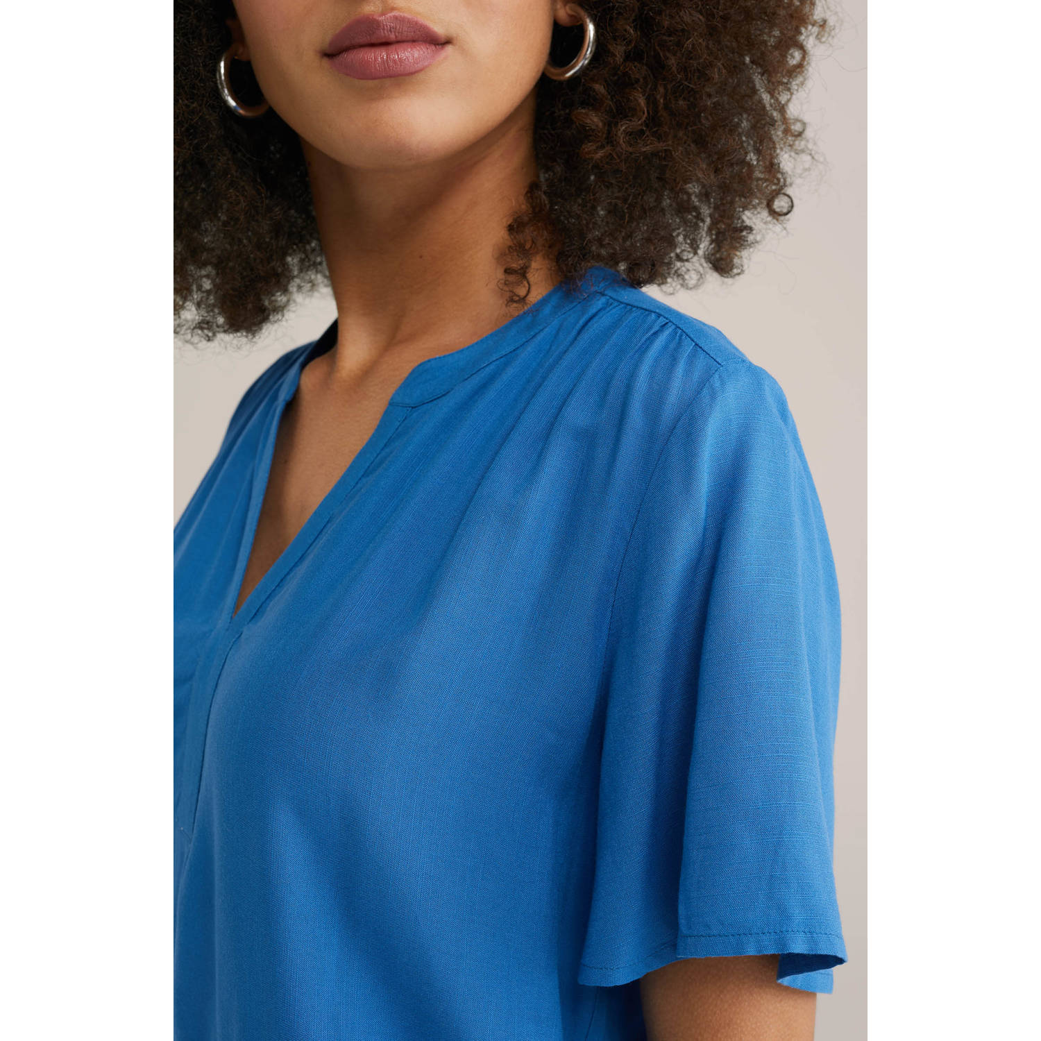 WE Fashion top blauw broderie