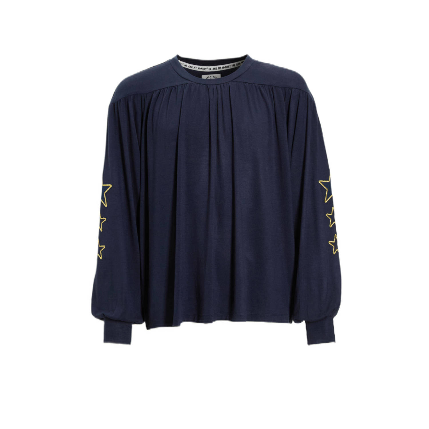 Me & My Monkey top met sterren donkerblauw