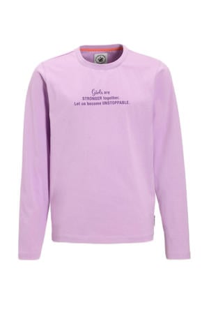longsleeve met tekst print lila