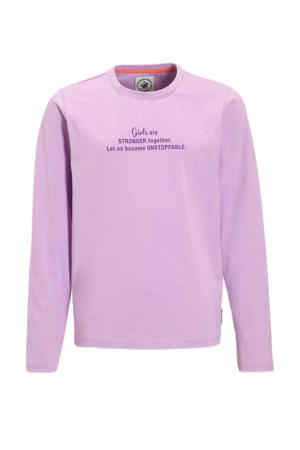 longsleeve met tekst print lila