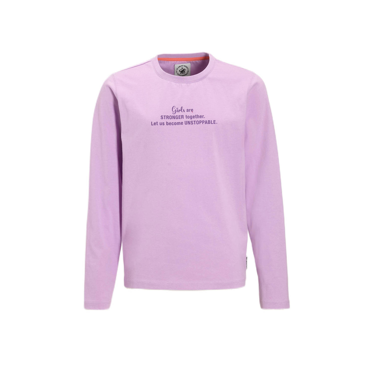 Me & My Monkey longsleeve met tekst print lila