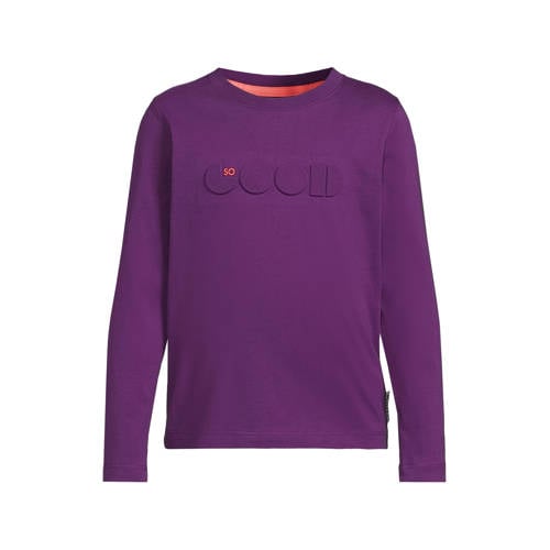 Me & My Monkey longsleeve met 3D tekst printopdruk donkerpaars afbeelding