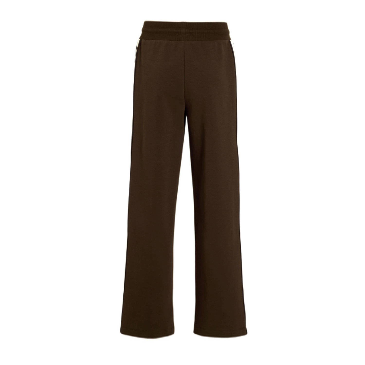Me & My Monkey broek met streep donkerbruin