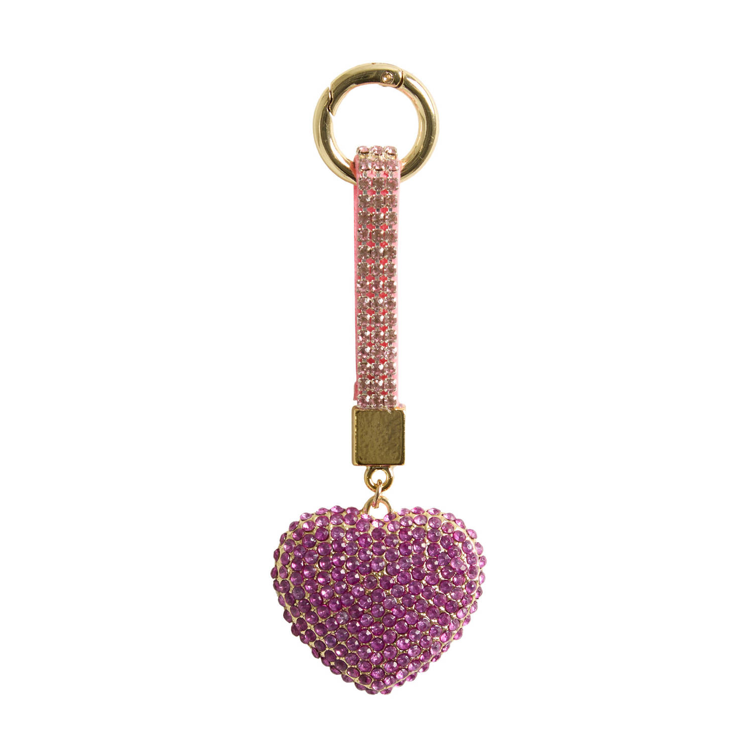 PIECES sleutelhanger PCTALIA met strass roze