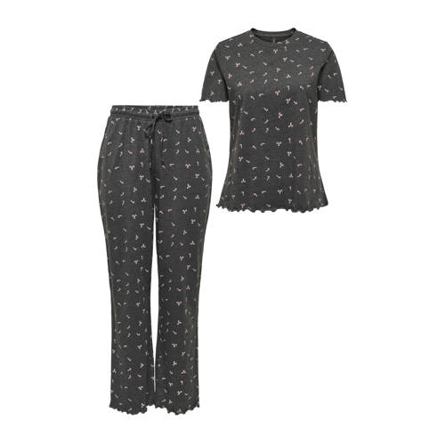 ONLY pyjama ONLBLANCA met kerstprint donkergrijs afbeelding