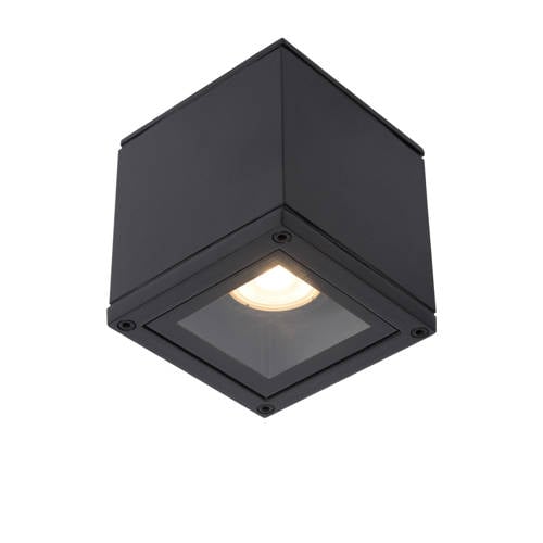 Lucide AVEN - Plafondspot Badkamer - 1xGU10 - IP65 - Zwart afbeelding