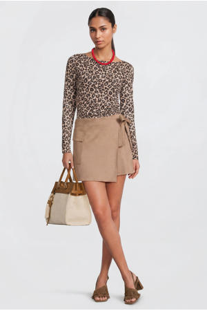 suedine skort beige