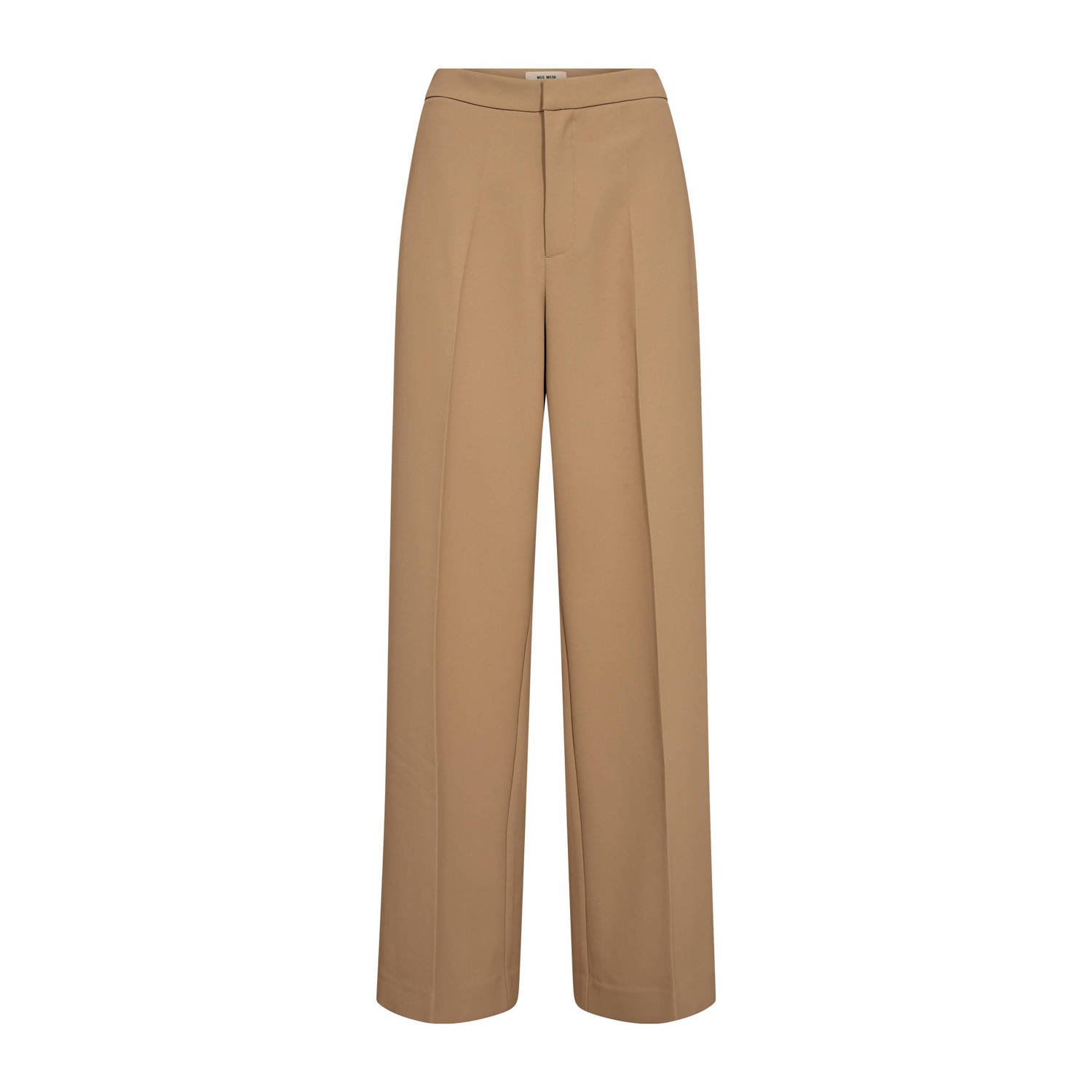 MOS MOSH Stoffen broek met wijde pijpen en persplooien model 'Leya'