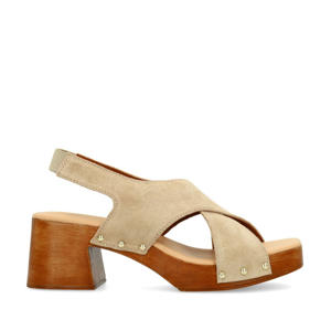   suède sandalettes beige