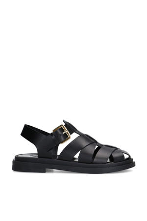 leren sandalen zwart