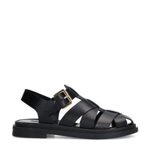 leren sandalen zwart