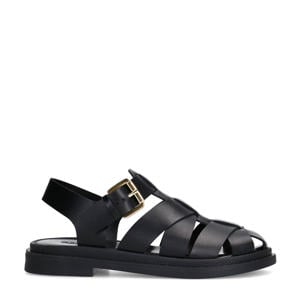 leren sandalen zwart