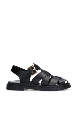 leren sandalen zwart