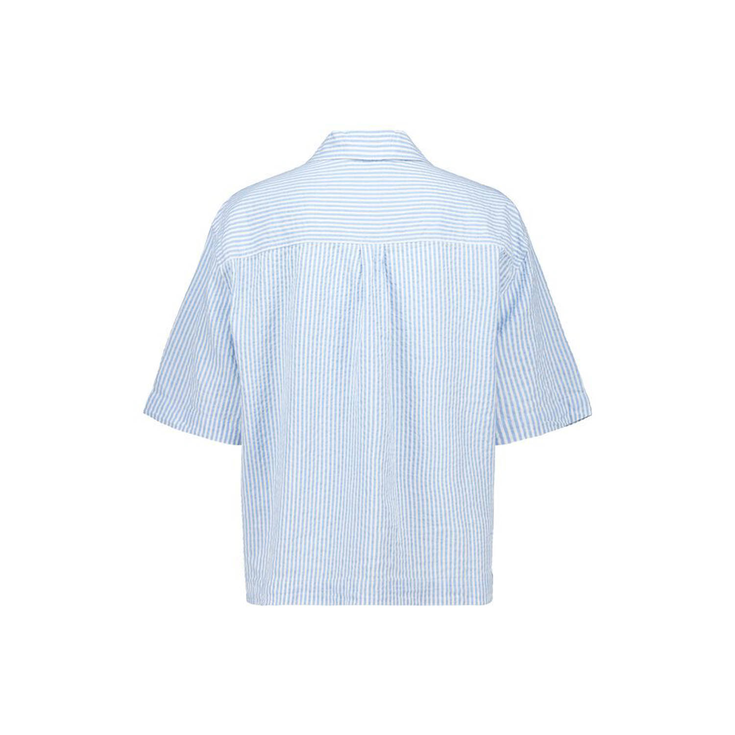 America Today blouse Layne blauw wit